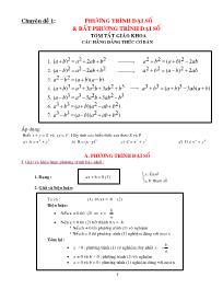 Chuyên đề: Phương trình đại số & bất phương trình đại so