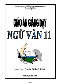 Giáo án Ngữ văn 11 - Trường trung học phổ thông bán công Quảng Ninh