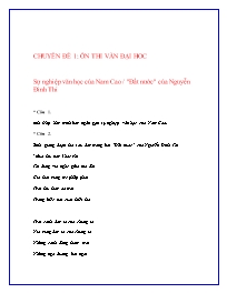 Chuyên đề 1: Ôn thi văn đại hoc - Sự nghiệp văn học của Nam Cao / "Đất nước" của Nguyễn Đình Thi