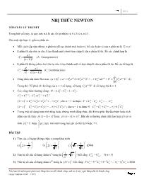 Bài tập Nhị thức Newton
