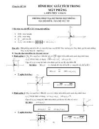 Chuyên đề 14: Về hình học giải tích trong mặt phẳng