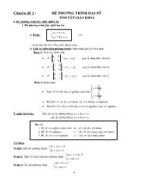 Chuyên đề 2 : Hệ phương trình đại số tóm tắt giáo khoa