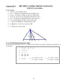 Chuyên đề 9: Các hệ thức lượng trong tam giác