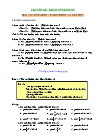 Chuyên đề: Khảo sát hàm số - Bài 1: Sự đồng biến, nghịch biến của hàm số
