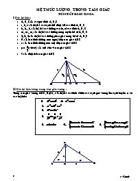 Chuyên đề Về hệ thức lượng trong tam giác
