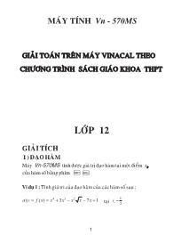 Giải toán trên máy vinacal theo chương trình sách giáo khoa THPT - Lớp 12