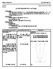 Giáo án Đại số 9 - Tuần 23 - Tiết 49 - Bài 2: Đồ thị hàm số y = ax2 (a # 0)