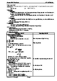 Giáo án Giải tích 12 - GV: Đỗ Văn Bắc - Chương II: Hàm số luỹ thừa, hàm số mũ và hàm số logarit