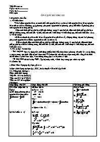 Giáo án môn Giải tích 12 tiết 99-101: Ôn tập chương III