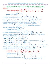 Một số bài toán giải phương trình, hệ phương trình mũ và logarit