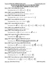 Tuyển tập đề thi thử các trường THPT - Chủ đề: Phương trình lượng giác