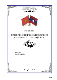 Bài dự thi tìm hiểu lịch sử quan hệ đặc biệt Việt Nam-Lào, Lào-Việt Nam