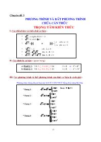 Chuyên đề 3: Phương trình và bất phương trình chứa căn thức