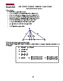 Chuyên đề 9: Hệ thức lượng trong tam giác