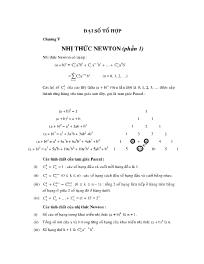 Đại số tổ hợp - Chương V: Nhị thức Newton (phần 1)