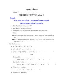 Đại số tổ hợp - Chương V: Nhị thức Newton (phần 2)
