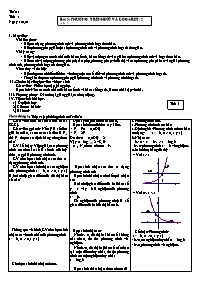 Giáo án Giải tích 12 tiết 30: Phương trình mũ và logarit