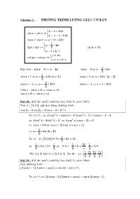 Ôn thi Đại học & Cao đẳng môn Toán - Chương 2: Phương trình lượng giác cơ bản
