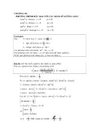 Ôn thi Đại học & Cao đẳng môn Toán - Chương III: Phương trình bậc hai với các hàm số lượng giác