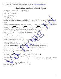 114 Bài tập Phương trình, bất phương trình mũ, logarit