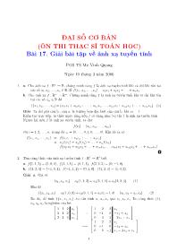 Bài 17. Giải bài tập về ánh xạ tuyến tính