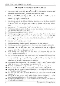 Bài tập Phương pháp tọa độ trong mặt phẳng – THPT Yên Phong số 2