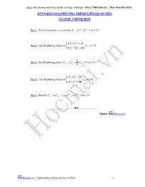 Bài tập và đáp án - Bài giải phương trình liên quan đến tổ hợp, chỉnh hợp