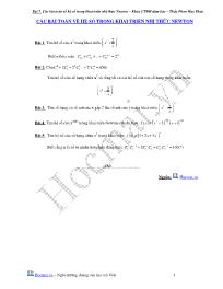 Bài tập và đáp án - Các bài toán về hệ số trong khai triển nhị thức Newton