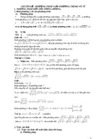 Chuyên đề Phương pháp giải phương trình vô tỷ