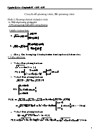 Chuyên đề Phương trình - Hệ phương trình - Bất phương trình (GV: Nguyễn Sỹ An)