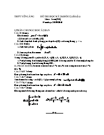 Đề thi học kỳ 2 khối 12 (đề chẵn) môn: Toán năm học: 2009 - 2010