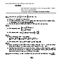 Đề thi thử đại học cao đẳng (lần I) môn thi: Toán – Khối ABD