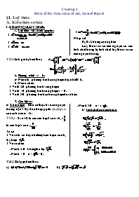 Giải tích 12 - Chương 2 Hàm số lũy thừa, hàm số mũ, hàm số lôgarit