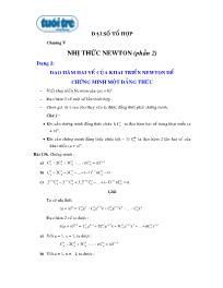 Giáo án Đại số 12 - Chương V: Nhị thức Newton (phần 2)