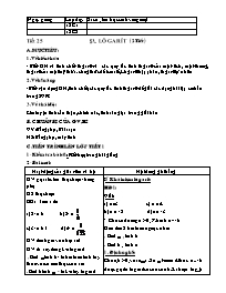 Giáo án Đại số 12 - Tiết 25 đến Tiết 27