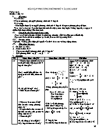 Giáo án Giải tích 12 bài: Bài tập phương trình mũ và logarit