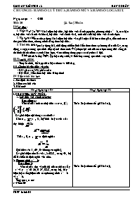 Giáo án Giải tích 12 - Chương 2: Về hàm số luỹ thừa, hàm số mũ và hàm số logarit