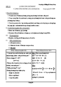 Giáo án Giải tích 12 - GV: Nguyễn Trung Đăng - Tiết 33: Phương trình mũ và phương trình logarit