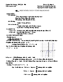 Giáo án Giải tích 12 - Một số bài toán về đồ thị hàm số