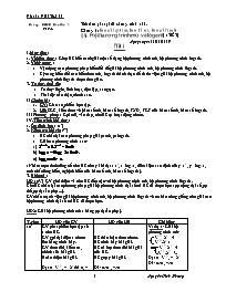 Giáo án Giải tích lớp 12 - Tiết 50 - Bài 8:  Hệ phương trình mũ và lôgarit ( 1 tiết)