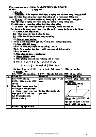 Giáo án Hình 12 - CT Chuẩn - Phương trình mặt phẳng