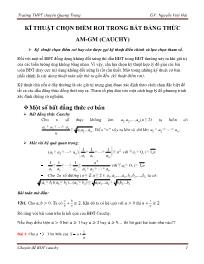 Kĩ thuật chọn điểm rơi trong bất đẳng thức am-Gm (cauchy)