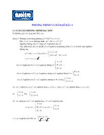 Phương trình và hàm số bậc 4